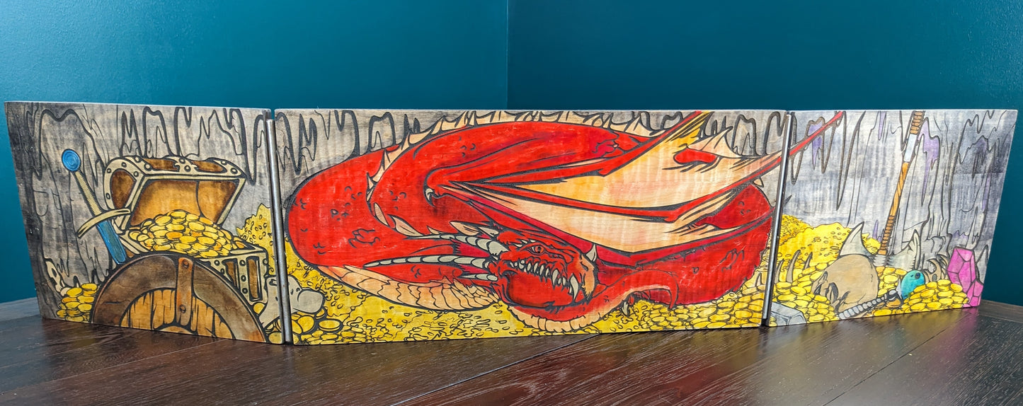 Dragons Haord | Maple | Magnetic Wooden Dungeon Master Screen