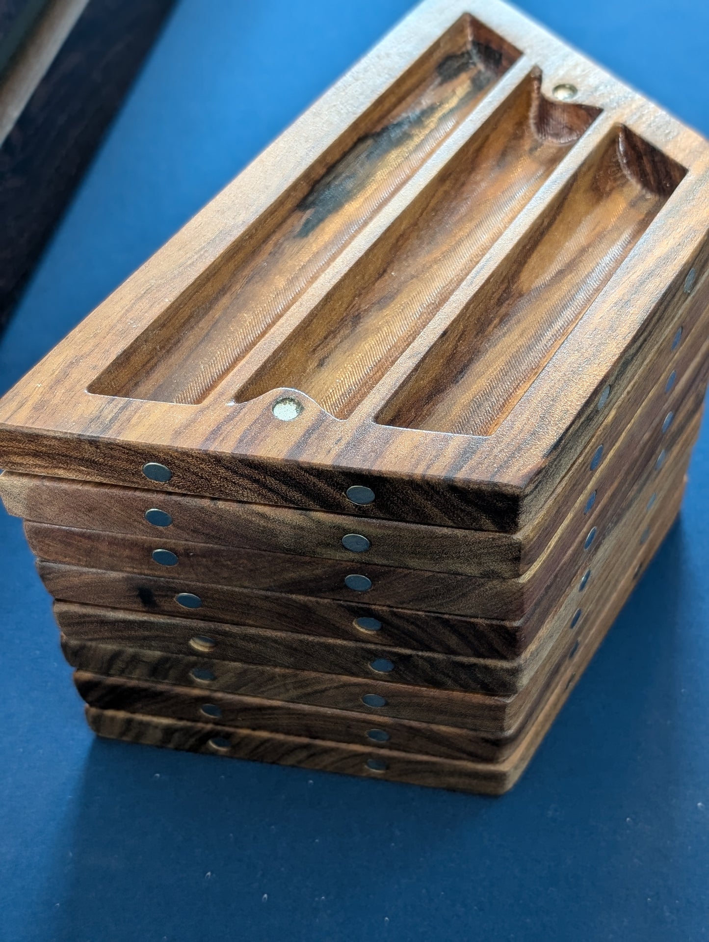 Bolivian Rosewood Table Tiles | Set of 6 Wooden Magnetic Board Game Organizers