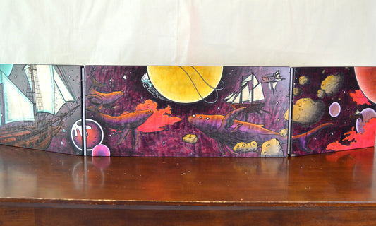 DM Screen | Astral Space Mosaic | Maple | Magnetic Dungeon Master Screen image 0