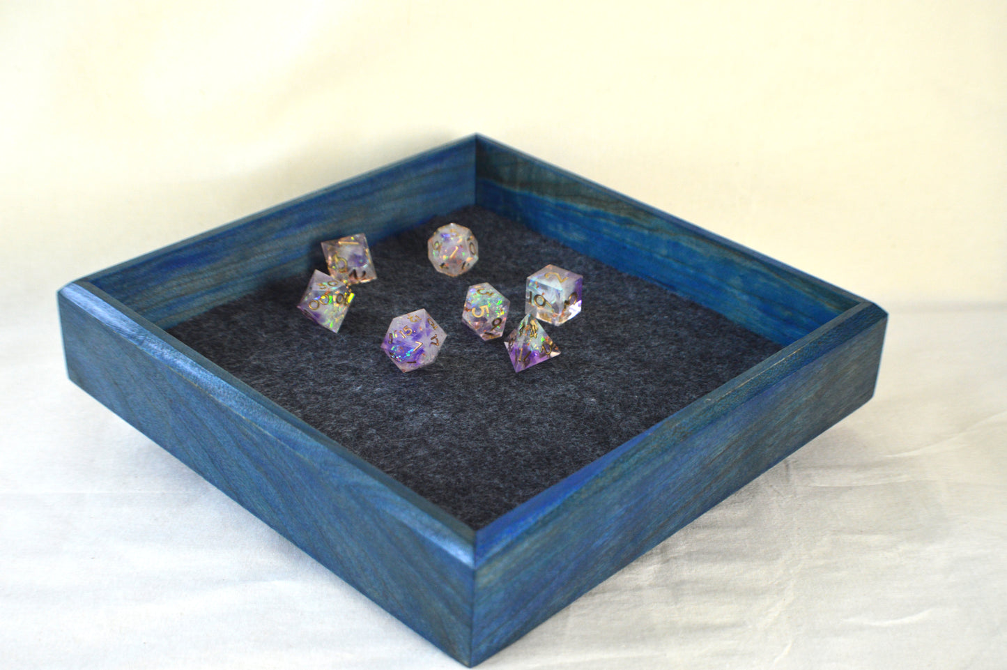Storm Blue | Cherry Wood | Large Dice Tray