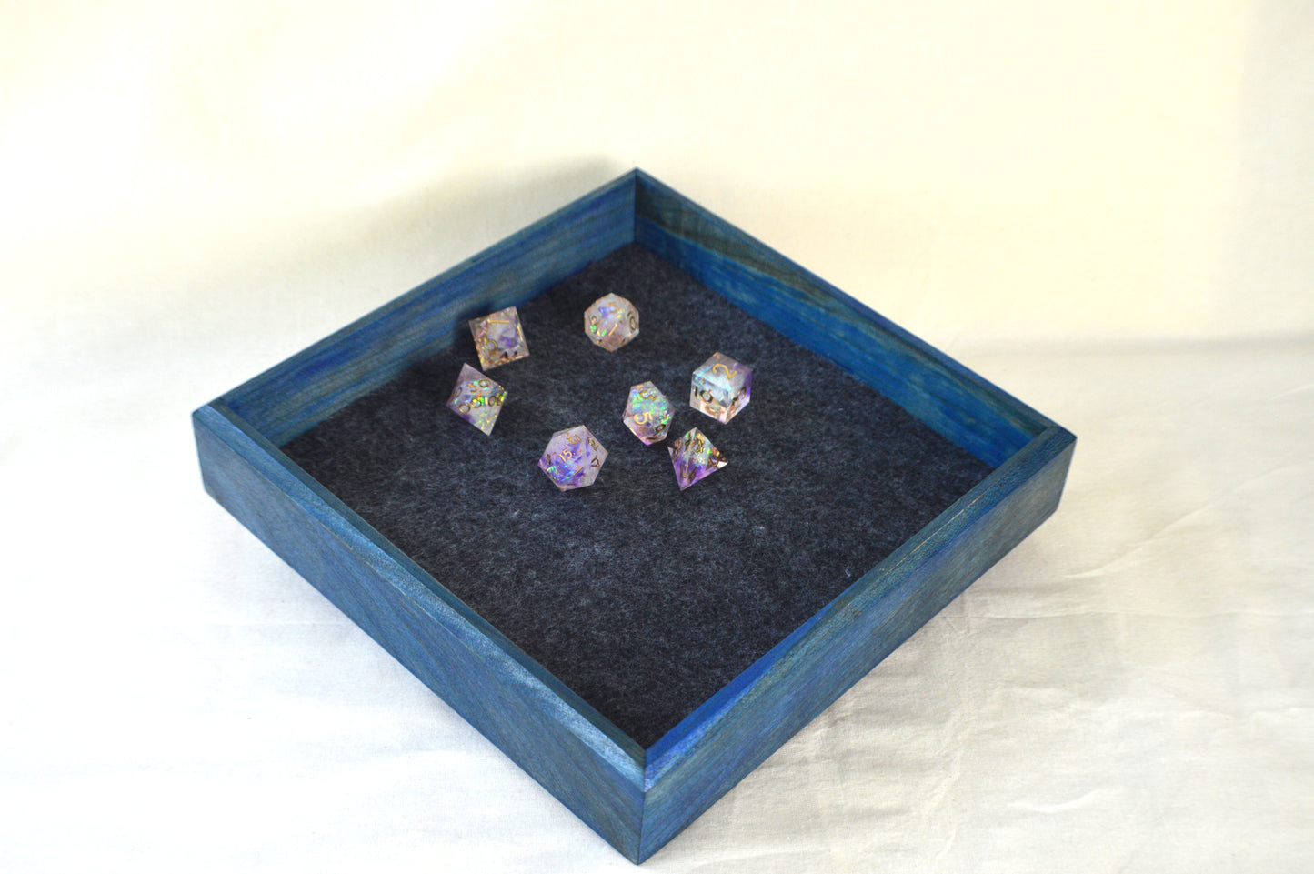 Storm Blue | Cherry Wood | Large Dice Tray
