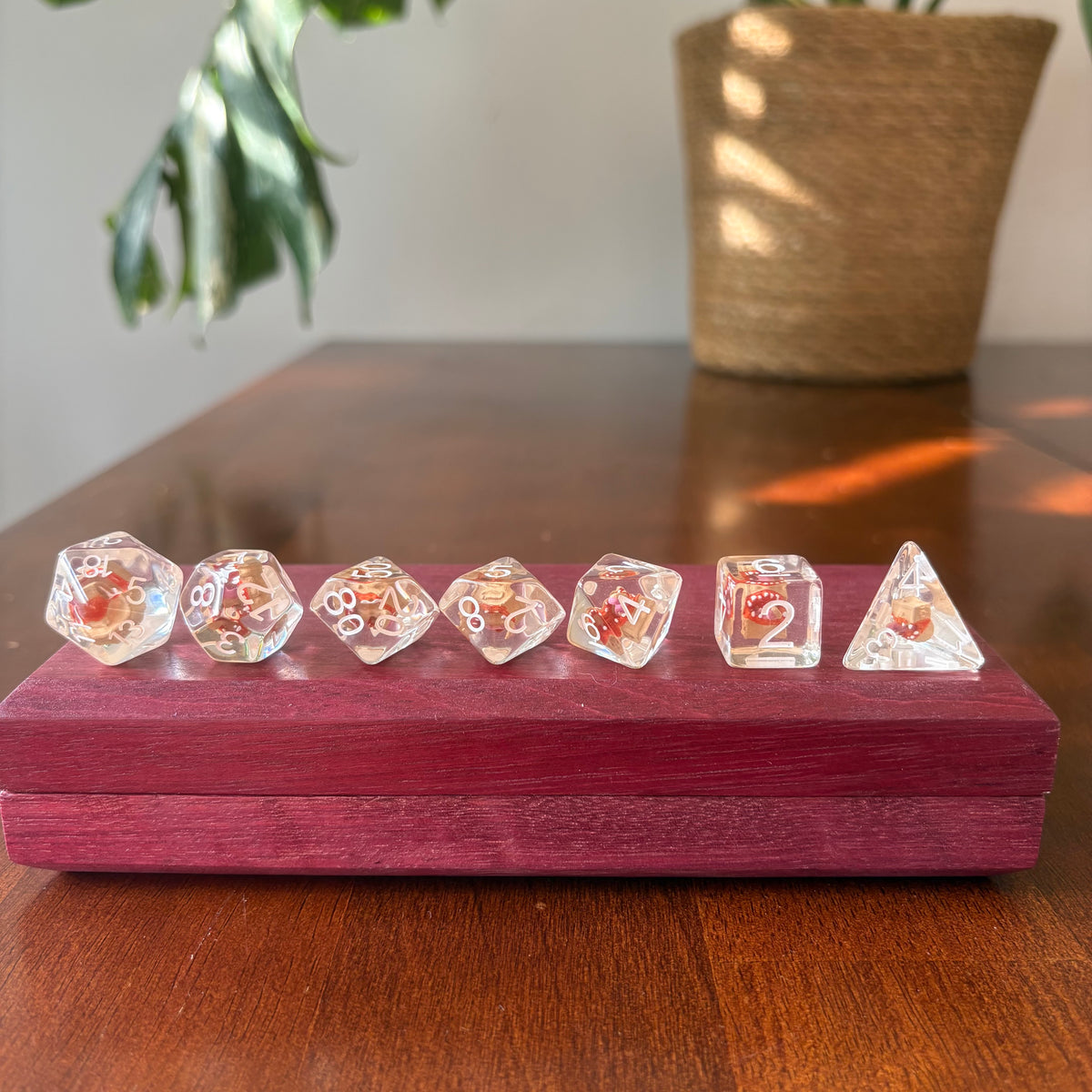 Polys of Force Dice | Miniature Cast Acrylic Polyhedral Dice
