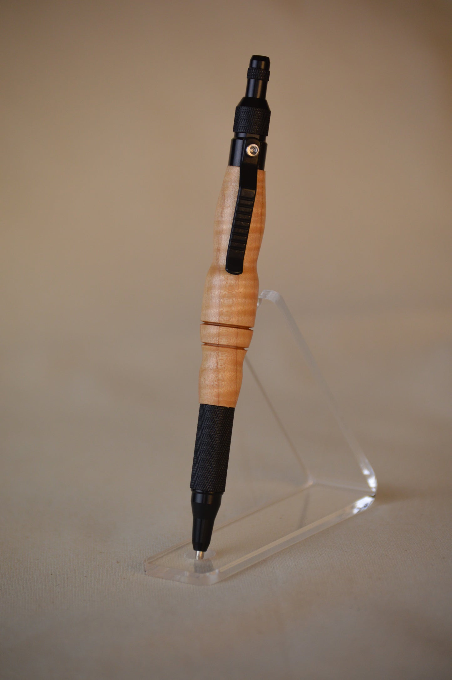 Apprentice Quill | Curly Maple | Mechanical Pencil (.7mm) | Black Finish image 1