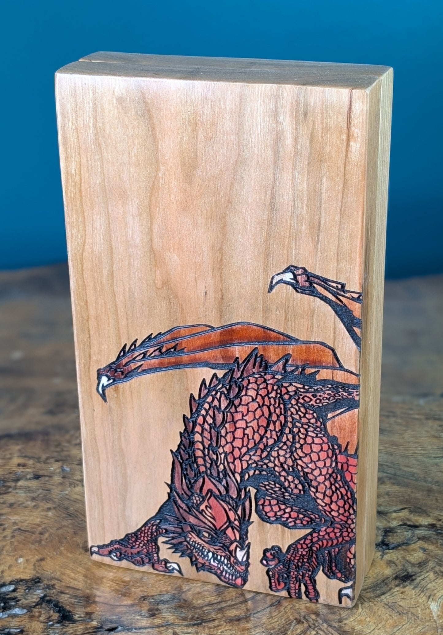 Player Book | Dragon Lurks Mosaic | Cherry | Dice Box and Rolling Dice Tray image 1