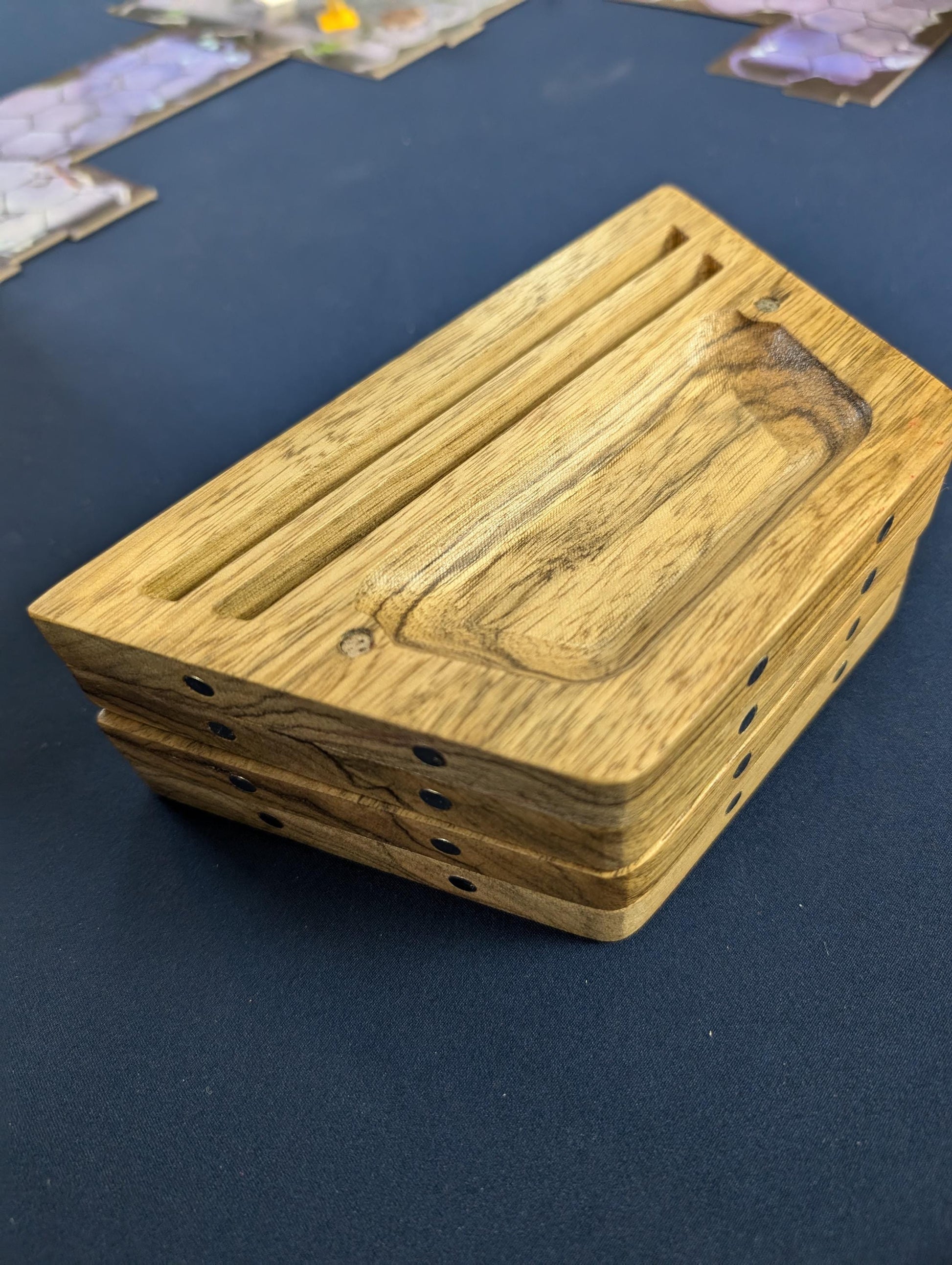 Black Limba Table Tiles | Set of 4 Wooden Magnetic Board Game Organizers image 1