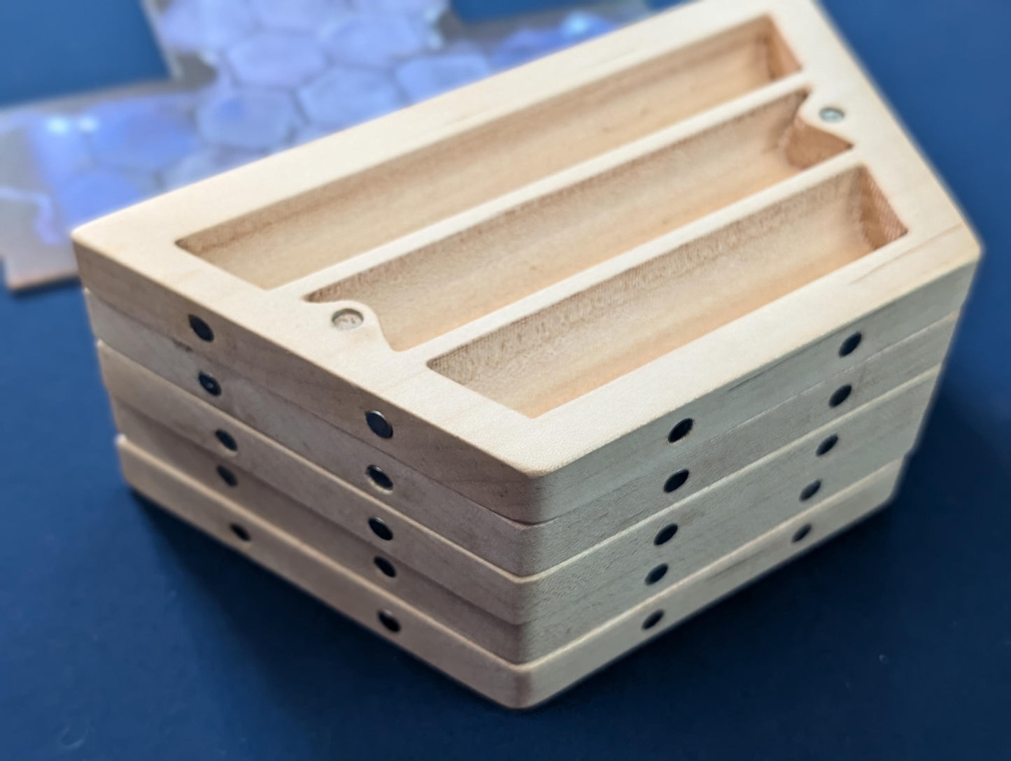 Curly Maple Table Tiles | Set of 5 Wooden Magnetic Board Game Organizer